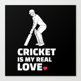 I love cricket Stylish cricket silhouette design for all cricket lovers. Canvas Print