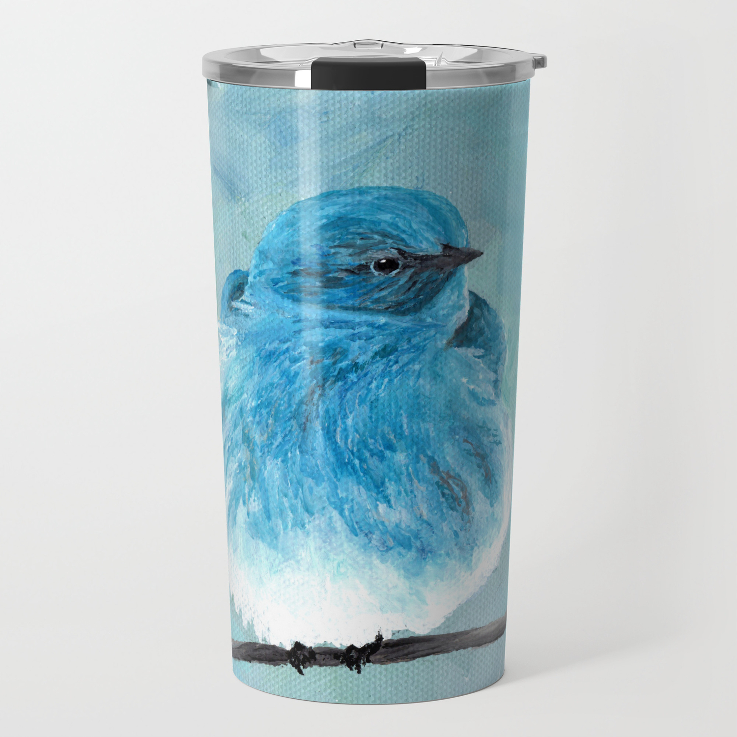 Mountain Bluebird Acrylic Art Blue Bird Painting Bird On A