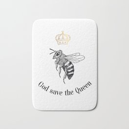God save the Queen Bath Mat | Flying, Design, Retrostyled, Crown, Art, Queen, Honey, Vintage, Insignia, Bee 