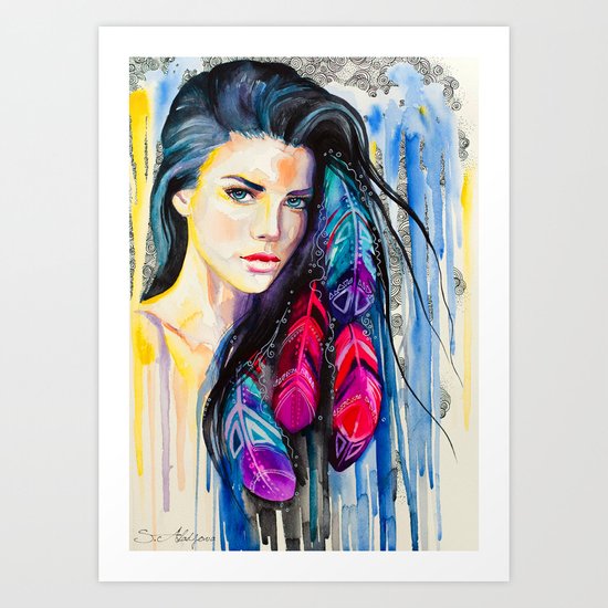 Colorful Feathers Art Print