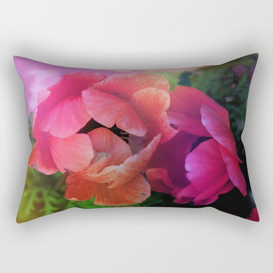 Summer garden with Anemones Rectangular Pillow