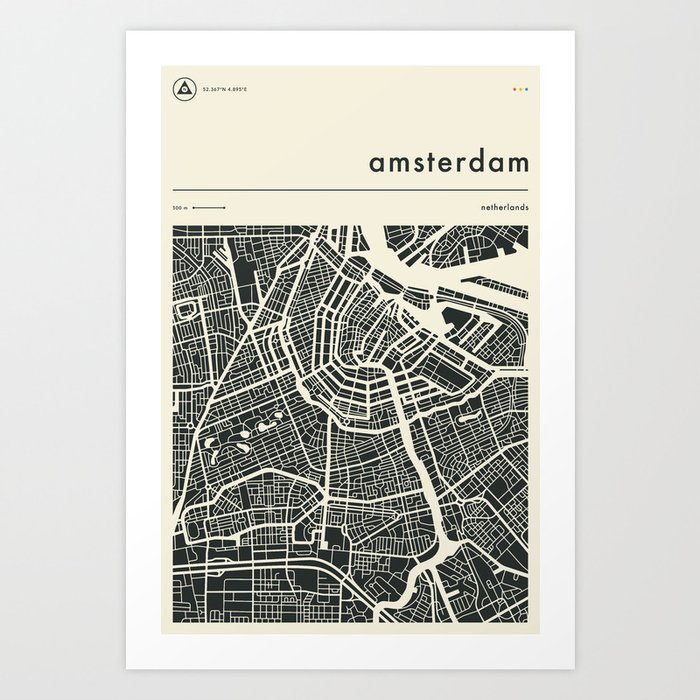 AMSTERDAM MAP Art Print