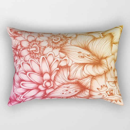 Tropical Flowers II Rectangular Pillow