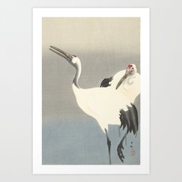 Two Cranes by Ohara Koson Art Print