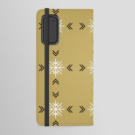 Christmas Pattern Brown Retro Snowflake Classic Android Wallet Case
