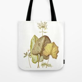 Leaves and Small Flowers Tote Bag
