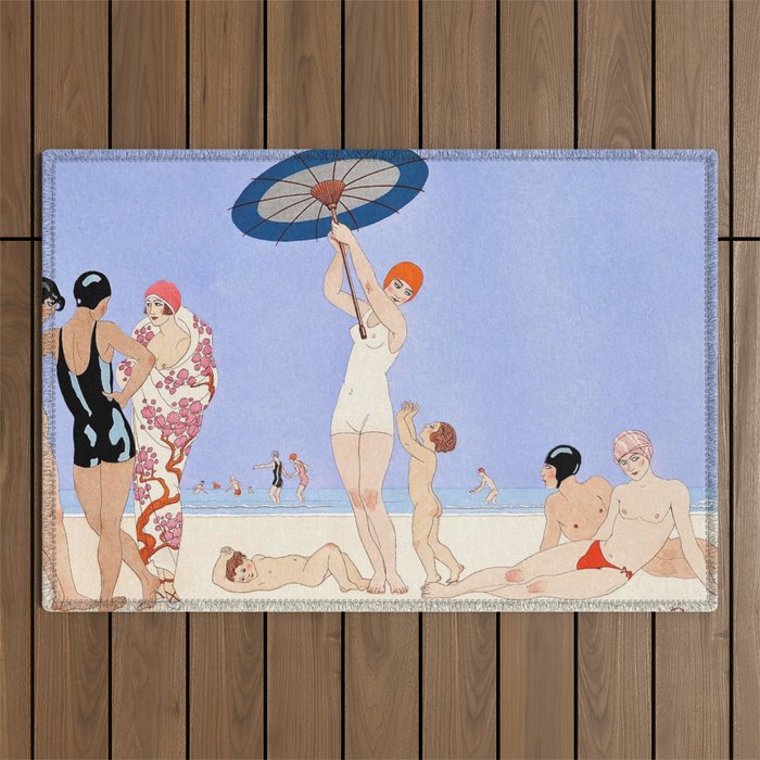 At the Beach (1920) Outdoor Rug