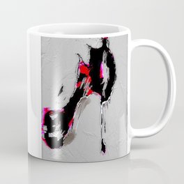 Stylish abstract painting of ladies high heeled shoe in bold black and red. Wall Art Coffee Mug