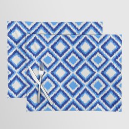 IKAT pattern, indigo blue and white, 08 Placemat