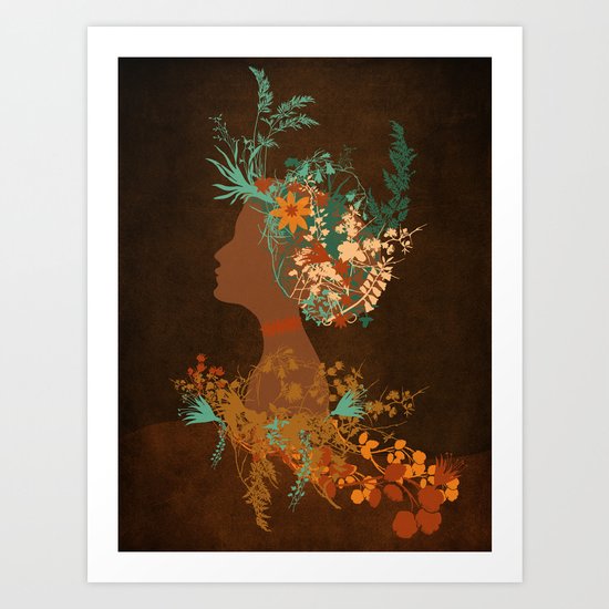 Mujer floral Art Print