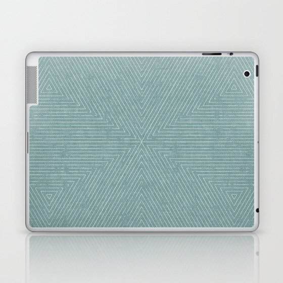 boho triangle stripes - dusty blue Laptop & iPad Skin