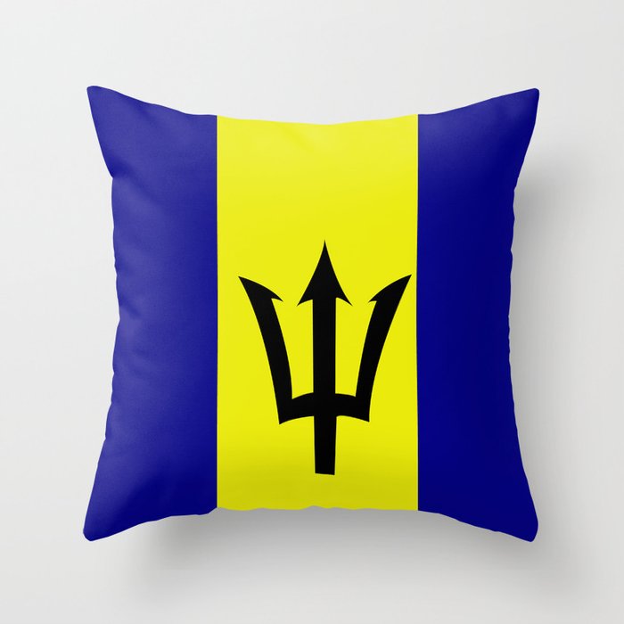 Flag of Barbados Throw Pillow