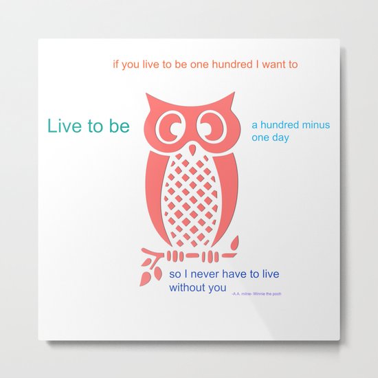 Owl Seuss quote Metal Print