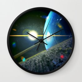 until the moon is no more. Asteroid Field on Earth Wall Clock