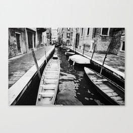 Venice, Italy, Film Photo, Analog, Black and White Canvas Print