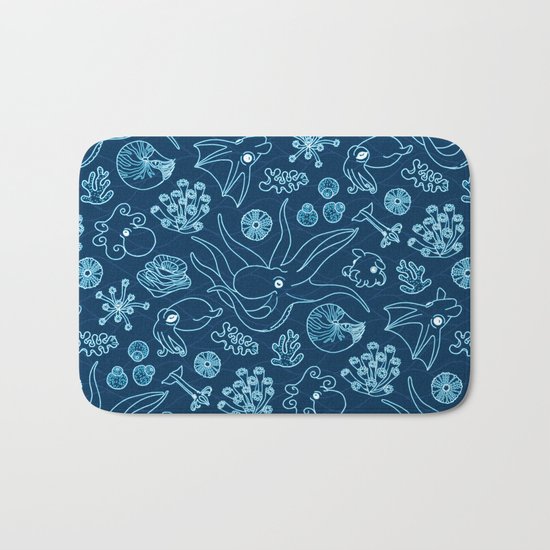 Cephalopods - Bioluminescence Bath Mat