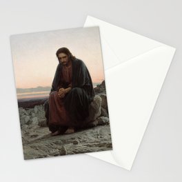 Christ in the Wilderness by Ivan Kramskoy Stationery Card