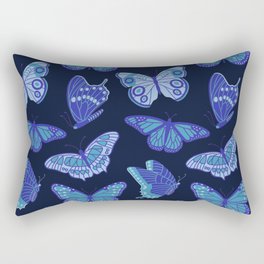 Texas Butterflies – Blue on Navy Pattern Rectangular Pillow