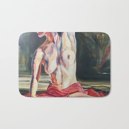 Nude Dancer Bath Mat | Redscarf, Female, Popular, Paintingfrommodels, Colorful, Painting, Oil, Expressionist, Breasts, Dancer 
