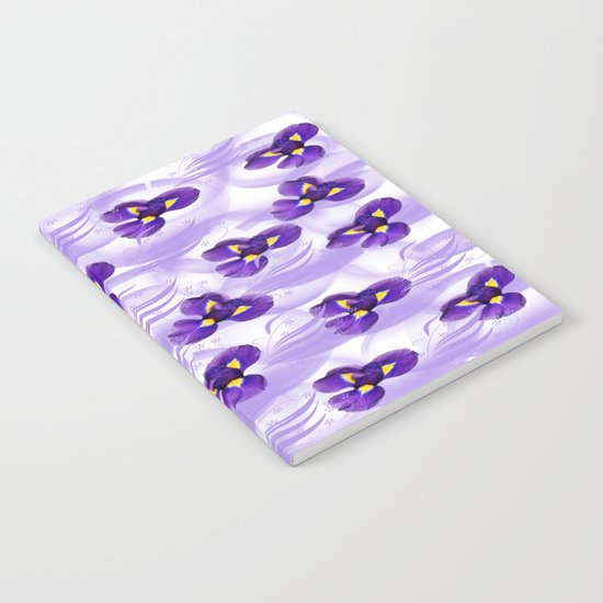 Elegant Floating Irises Abstract Notebook