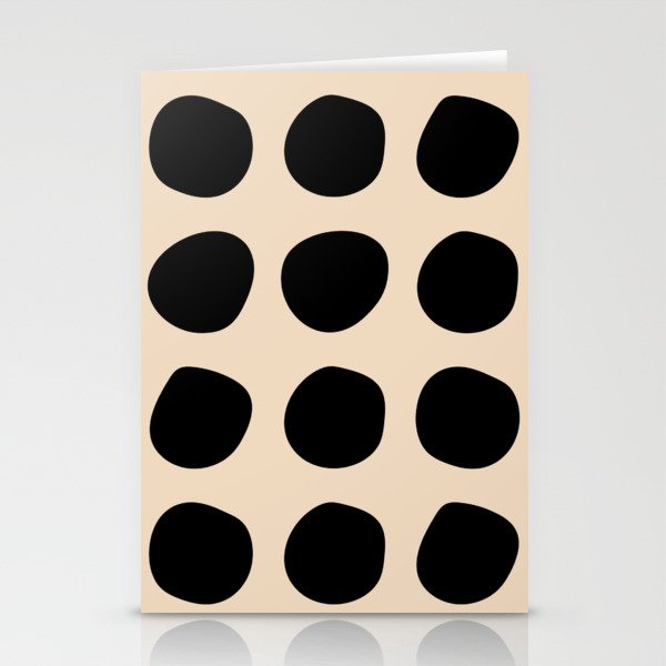 Irregular Polka Dots black and cream Stationery Cards