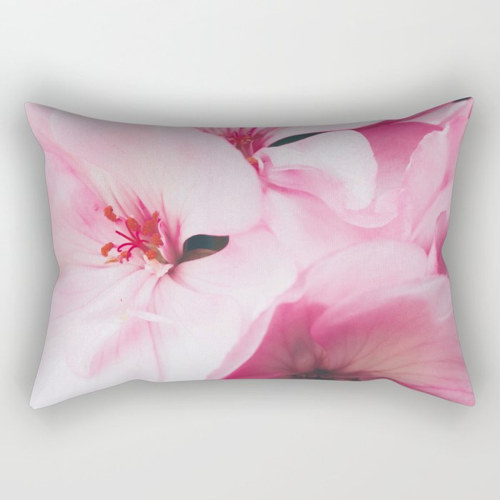 Pastel Pink Petal Flowers Rectangular Pillow