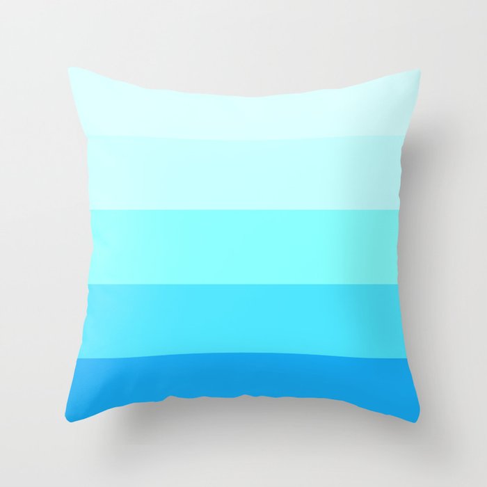 turquoise aqua stripes Throw Pillow