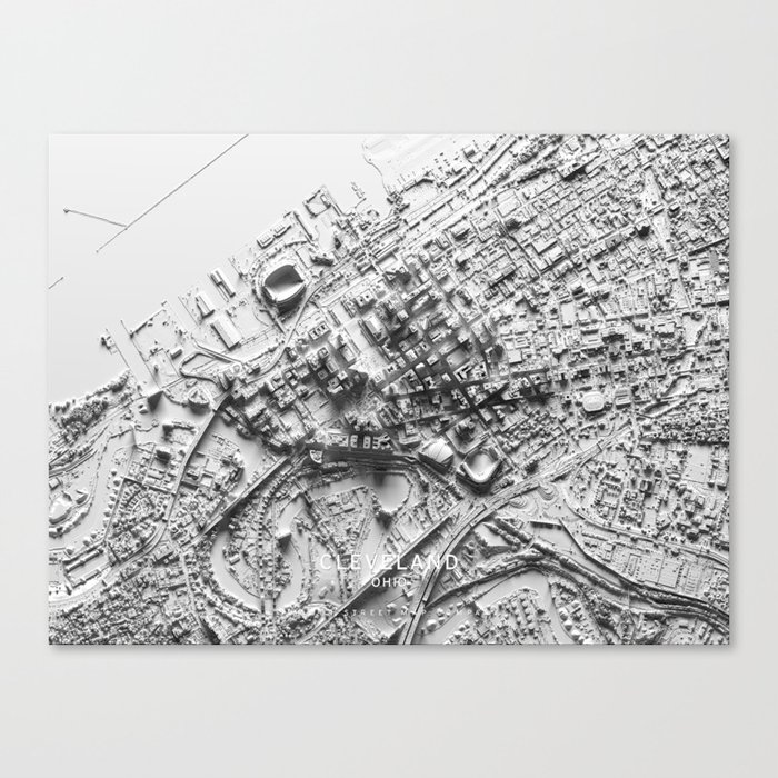 Cleveland 3D Map Canvas Print