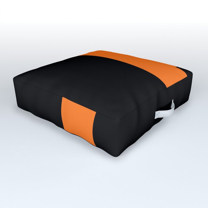 Letter F (Orange & Black) Outdoor Floor Cushion