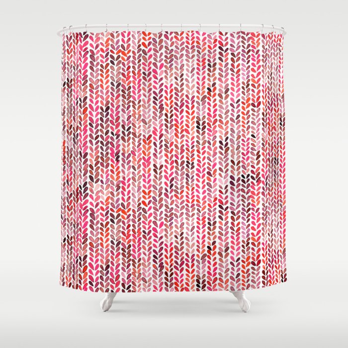 Knitting Watercolor Texture Red Shower Curtain