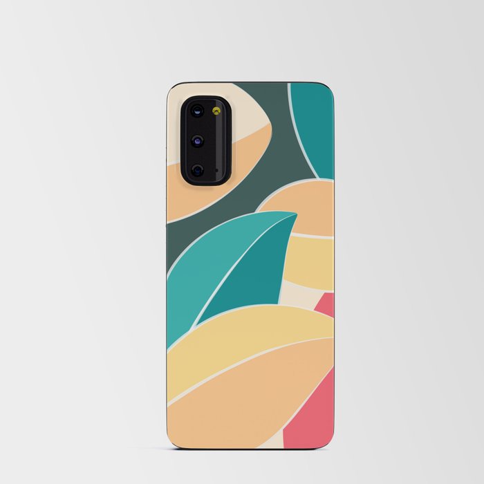 Soft Colorful Leaves Foliage Abstract Nature Art Drawing In Summer Beach Color Palette Android Card Case