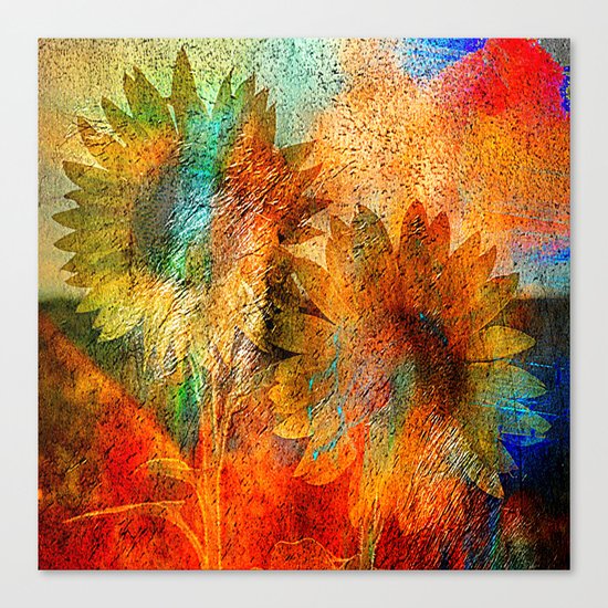 sunflower vintage Canvas Print