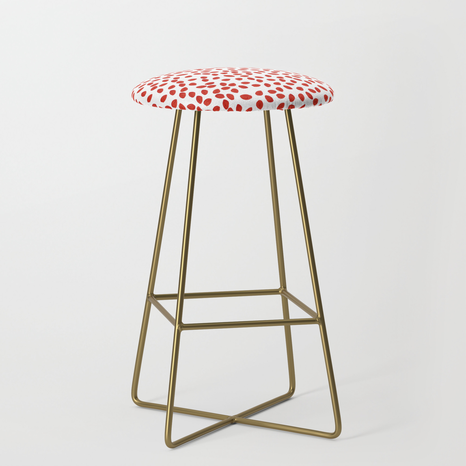 Red Acrylic Petals Uneven Pattern Bar, Red Acrylic Bar Stools