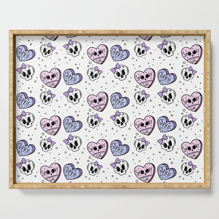 spooky gal white Serving Tray