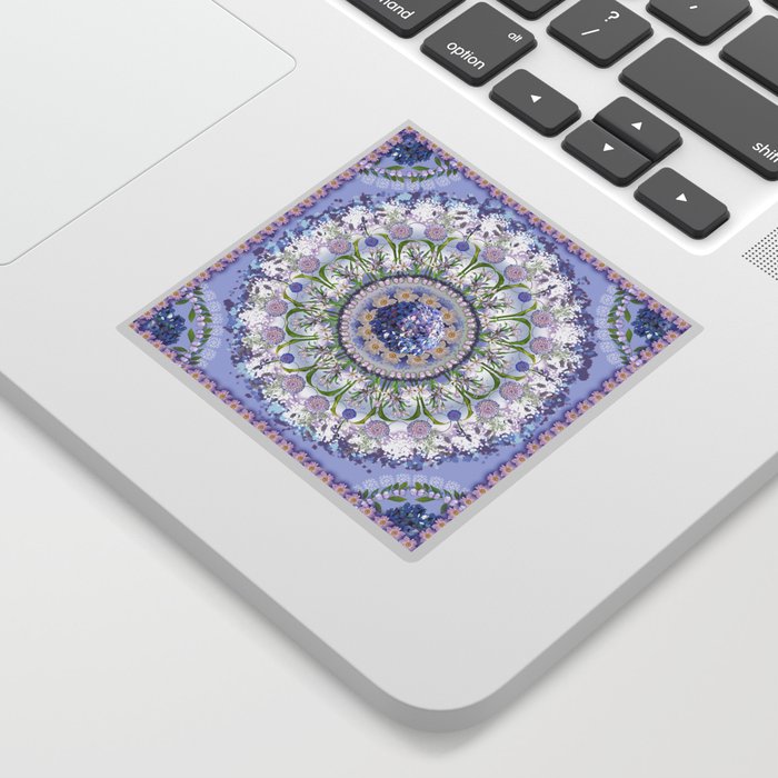 Blue Floral Sticker