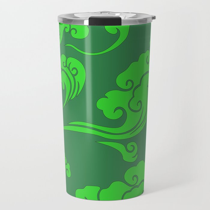 Cloud Swirls - Green Travel Mug