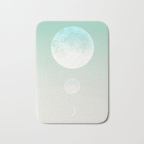 Moon triplet turquoise Bath Mat