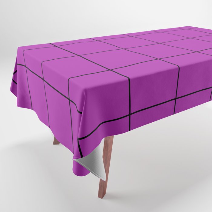 Graph Paper (Black & Purple Pattern) Tablecloth