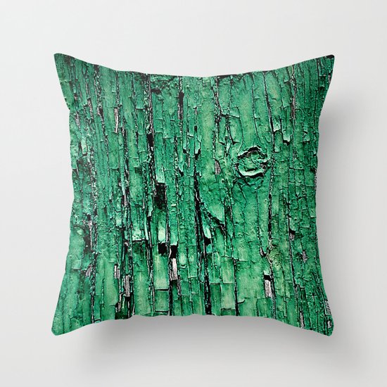 Green Paint Throw Pillow