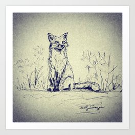 Sketchy Fox Art Print
