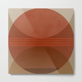 Abstraction_RED_LINE_HORIZON_LANDSCAPE_GEOMETRIC_0523A Metal Print