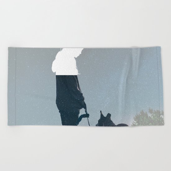 FRIENDSHIP in the space Beach Towel