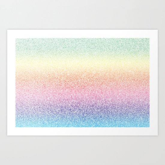 Colorful Rainbow Watercolor Trendy Glitter Mermaid Pastel