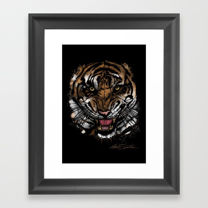 Tiger Face (Signature Design) Framed Art Print