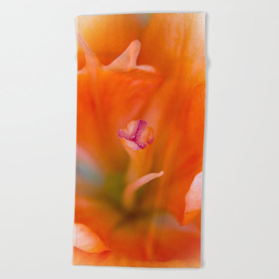 Lily Flower Closeup Beach Towel