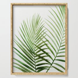 Fresh Palm Fronds Watercolor Serving Tray