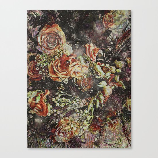 Dramatic Winter Flowers Canvas Print