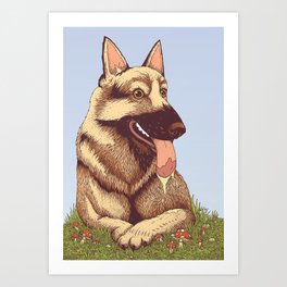 German Shepherd (Red) Art Print
