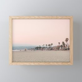 California Pink Beach Sunset Photography Framed Mini Art Print