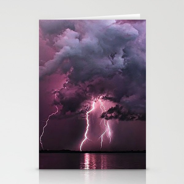 Lightening Strike in Purple Storm Stationery Cards